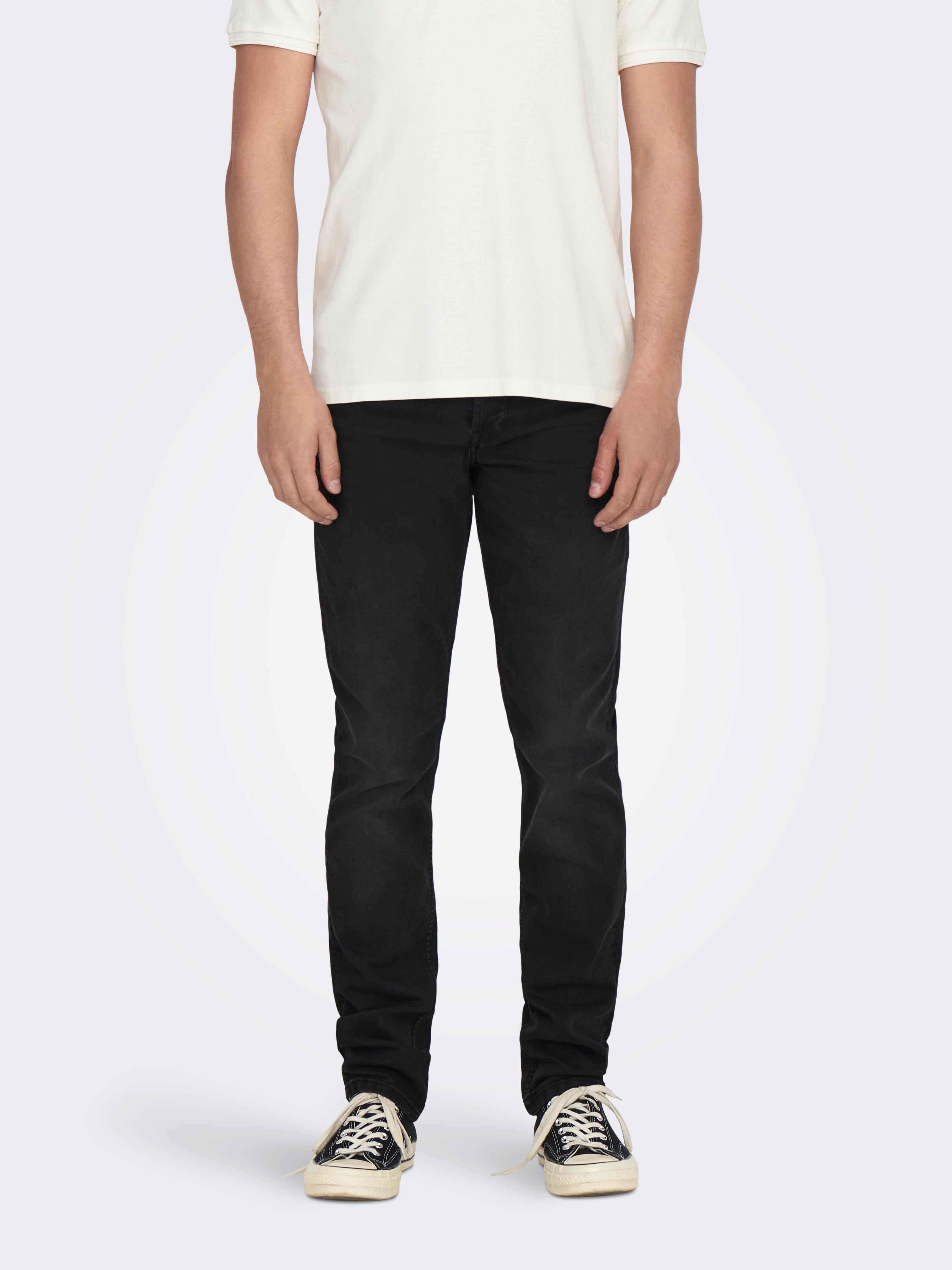 ONSLOOM Mittlere Taille Slim Fit Jeans Washed Black