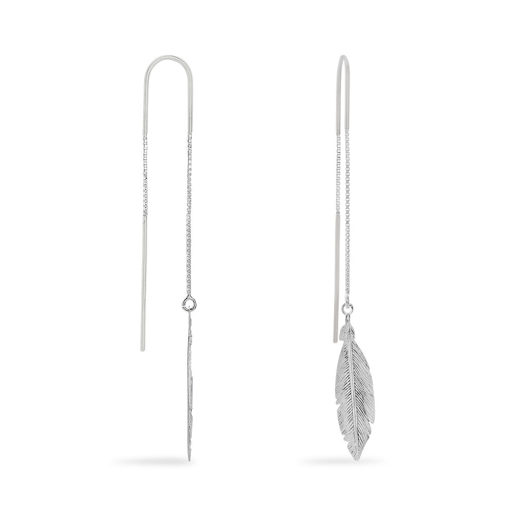 Boucles D'oreilles Pendantes Euriell Argent Blanc