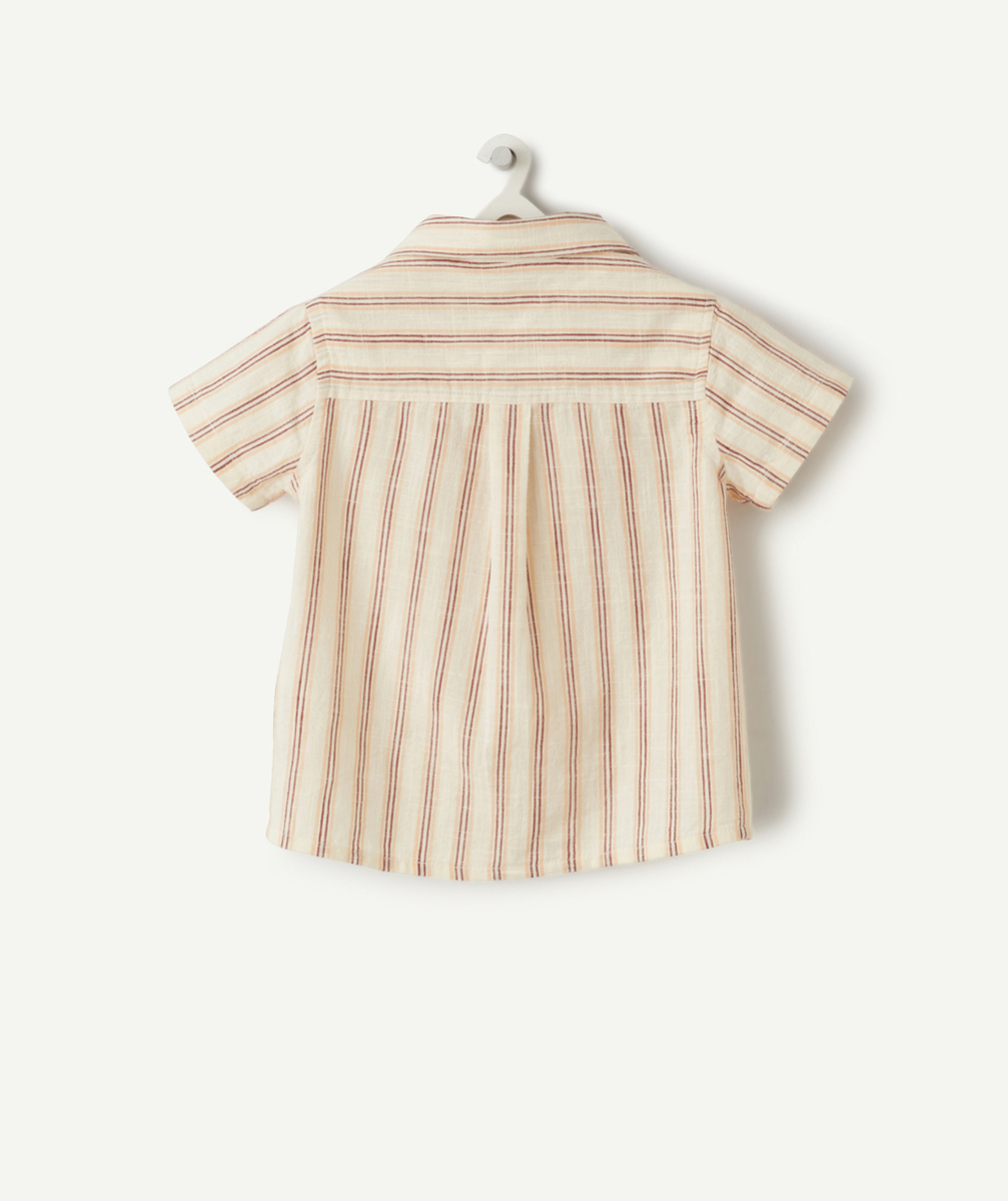 chemise manches courtes bébé garçon en coton imprimé à rayures colorées