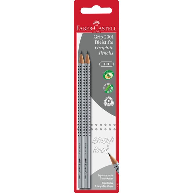 2 Bleistifte - GRIP HB - silber
