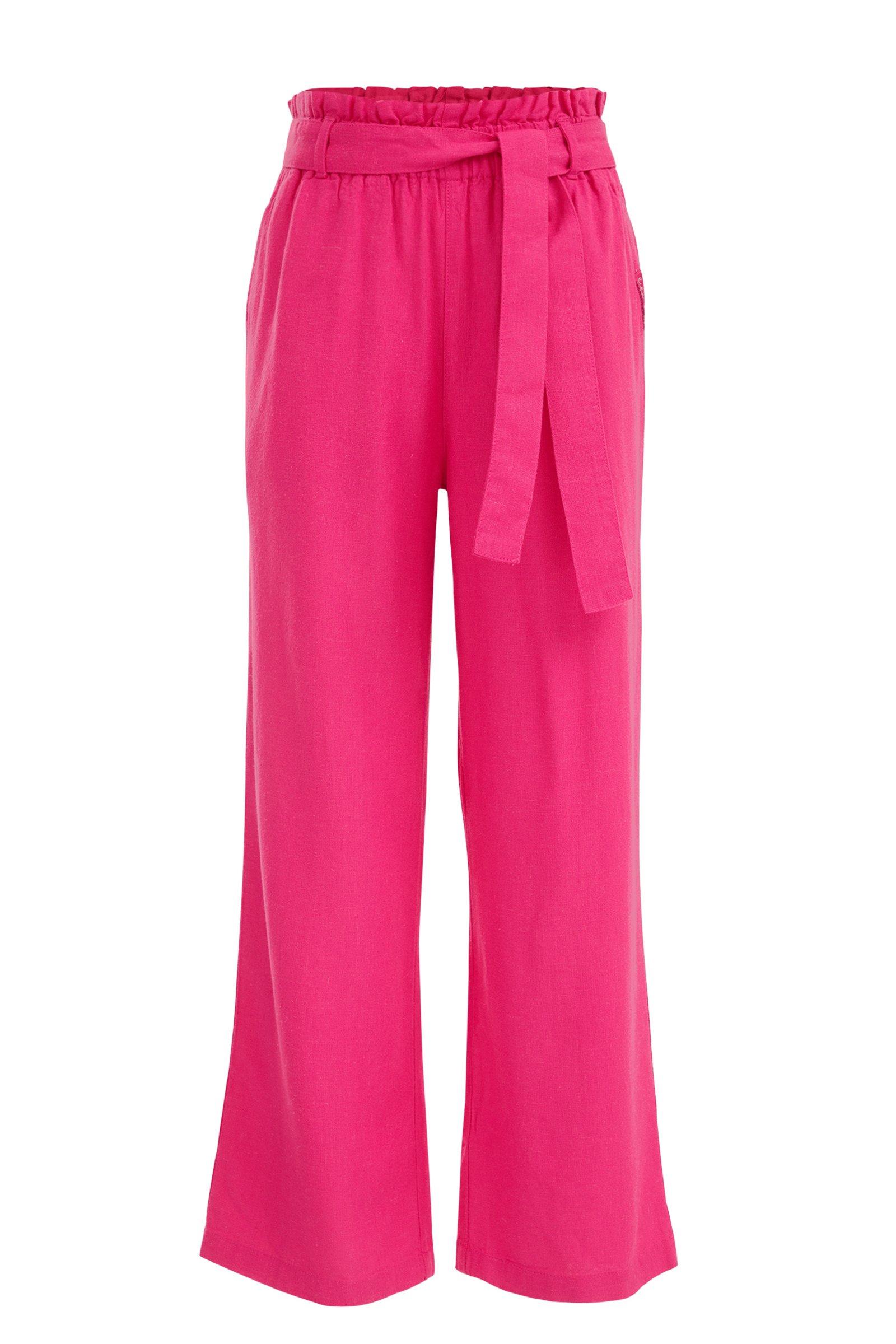 Meisjes wide leg broek van linnenmix WE Fashion Roze