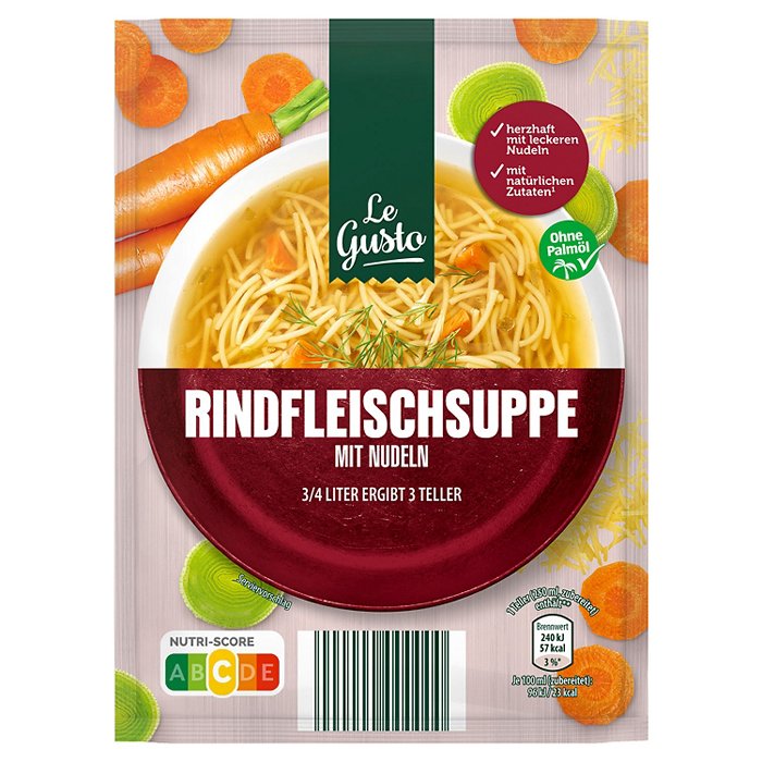 LE GUSTO Beutelsuppe 750 ml, Rindfleischsuppe