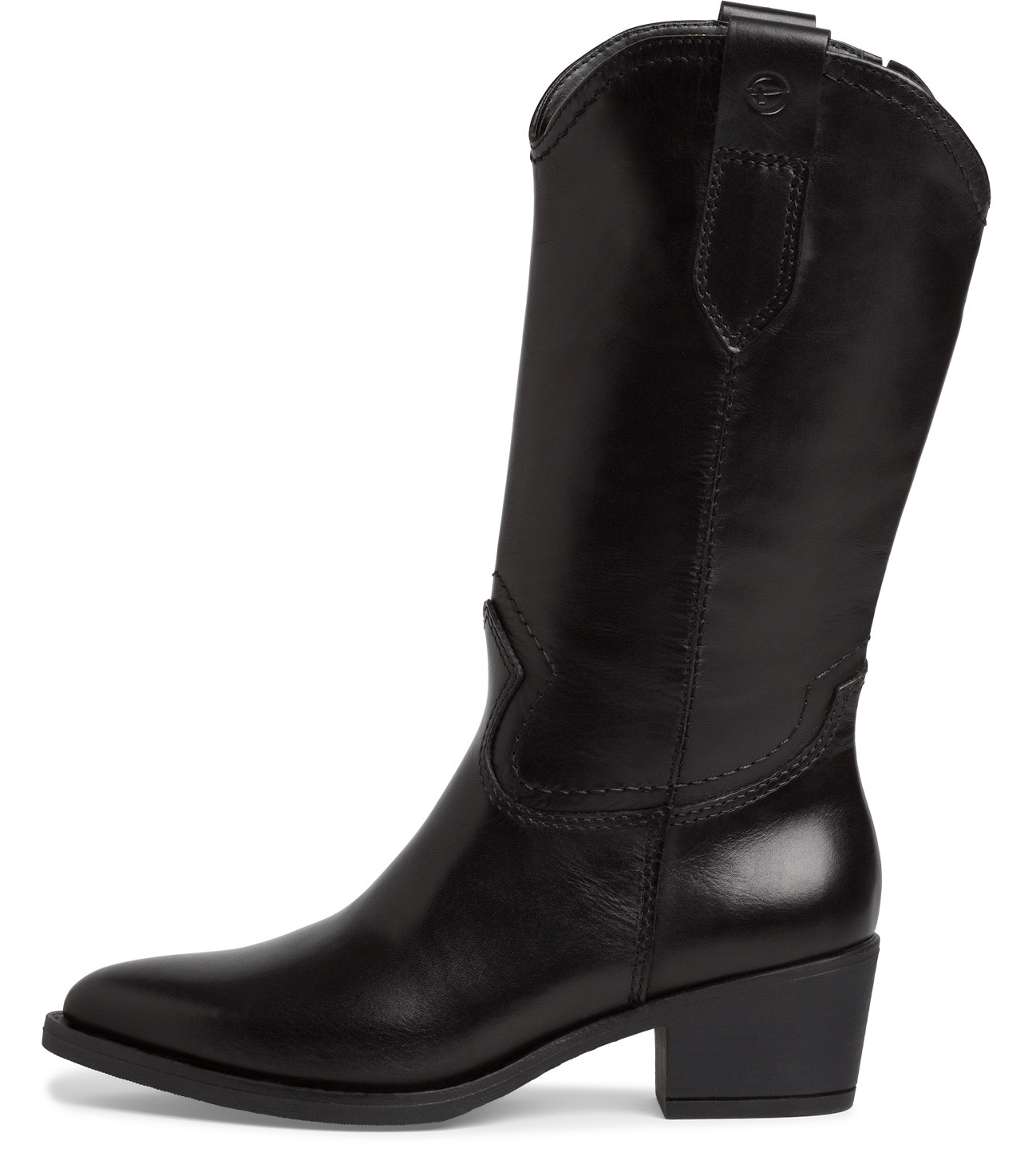 Tamaris Westernstiefel  , Blockabsatz, Langschaftstiefel mit Ziernähten, in spitzer Form