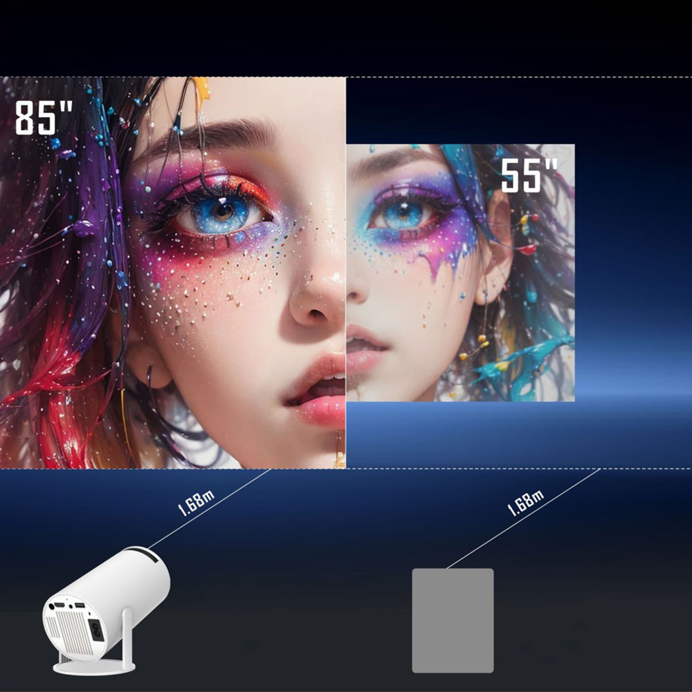 Multimedia LED Projektor Beamer Heimkino (160 ANSI Lumen) 720p HD / HDMI / WiFi (2.4/5GHz) / Android 11.0 mit Screen Mirroring (2024 Version) - Weiss