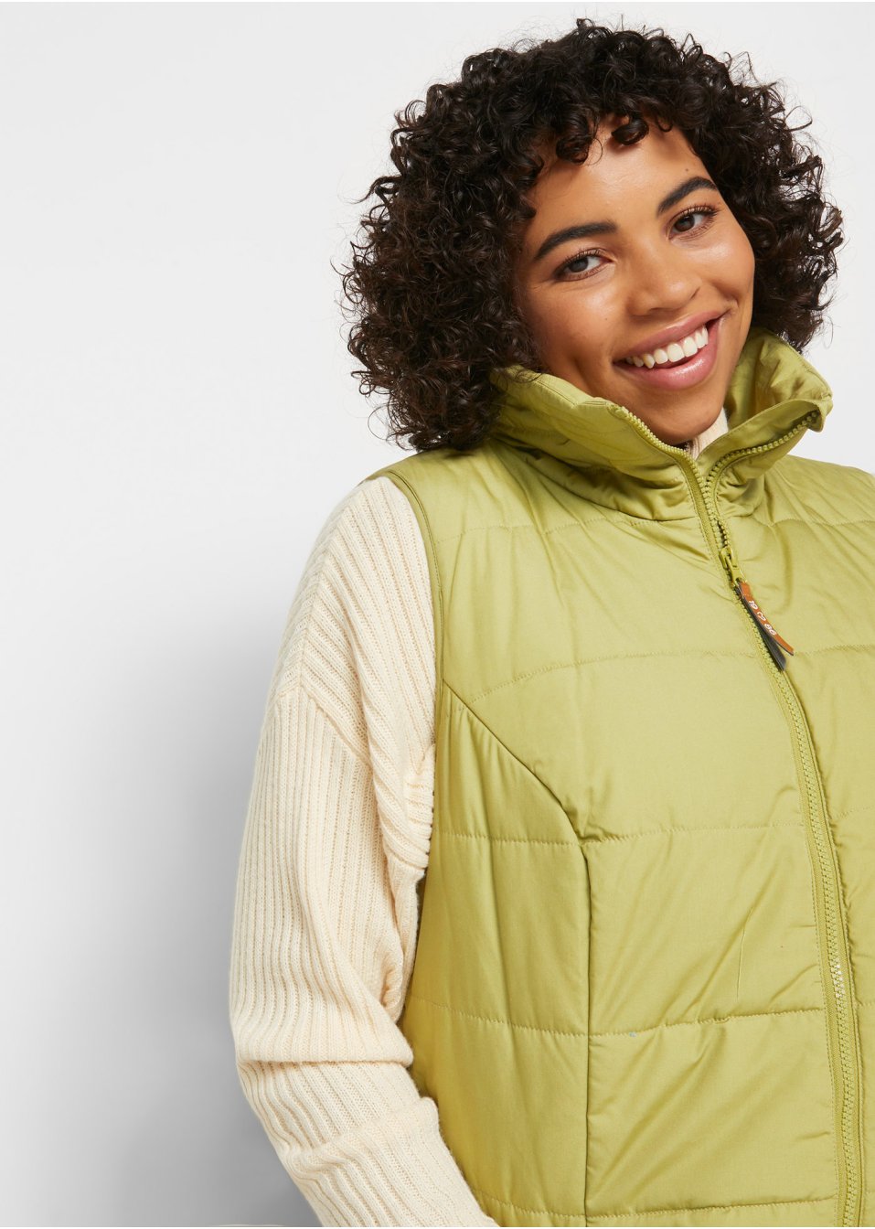 Gilet sans manches long à col montant