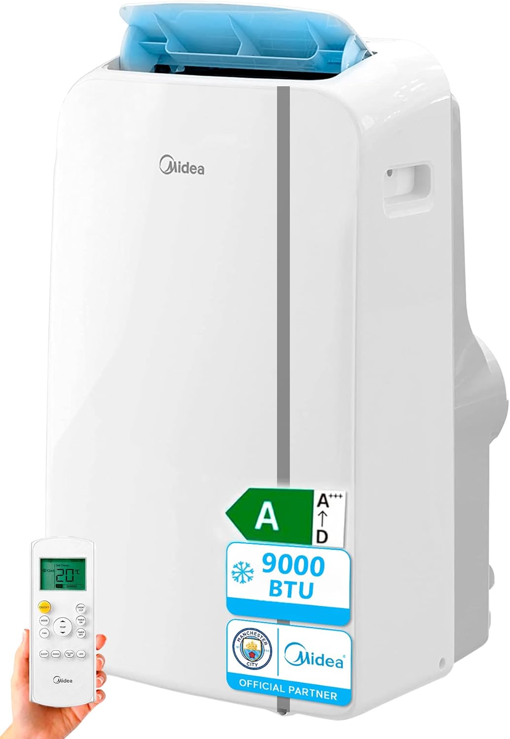 MIDEA Climatiseur PortaSplit Mobile Silencieux 4-in-1| 12000 BTU | Chauffage et Climatisation Portable Prêt à Poser 3,5kW- Clim Mobile avec rafraîchisseur, déshumidificateur, chauffage,ventilateur