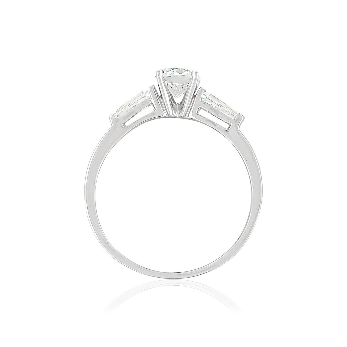 Bague or 375 blanc zirconias