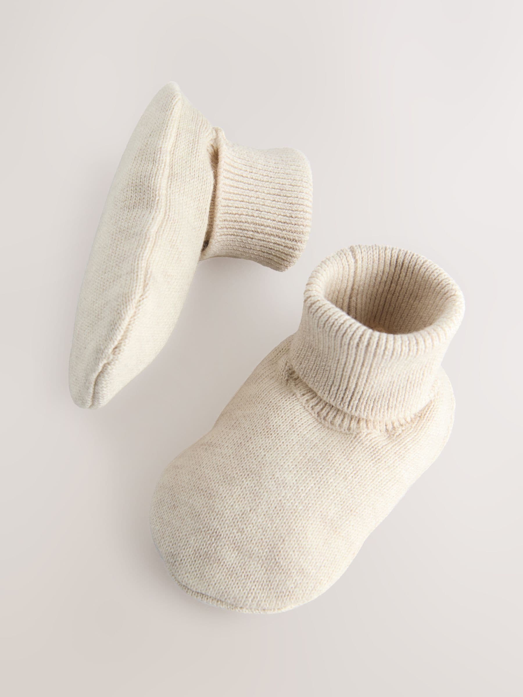 Natuurlijk - Gebreide Baby muts en laarsjes Set (0-9maanden)