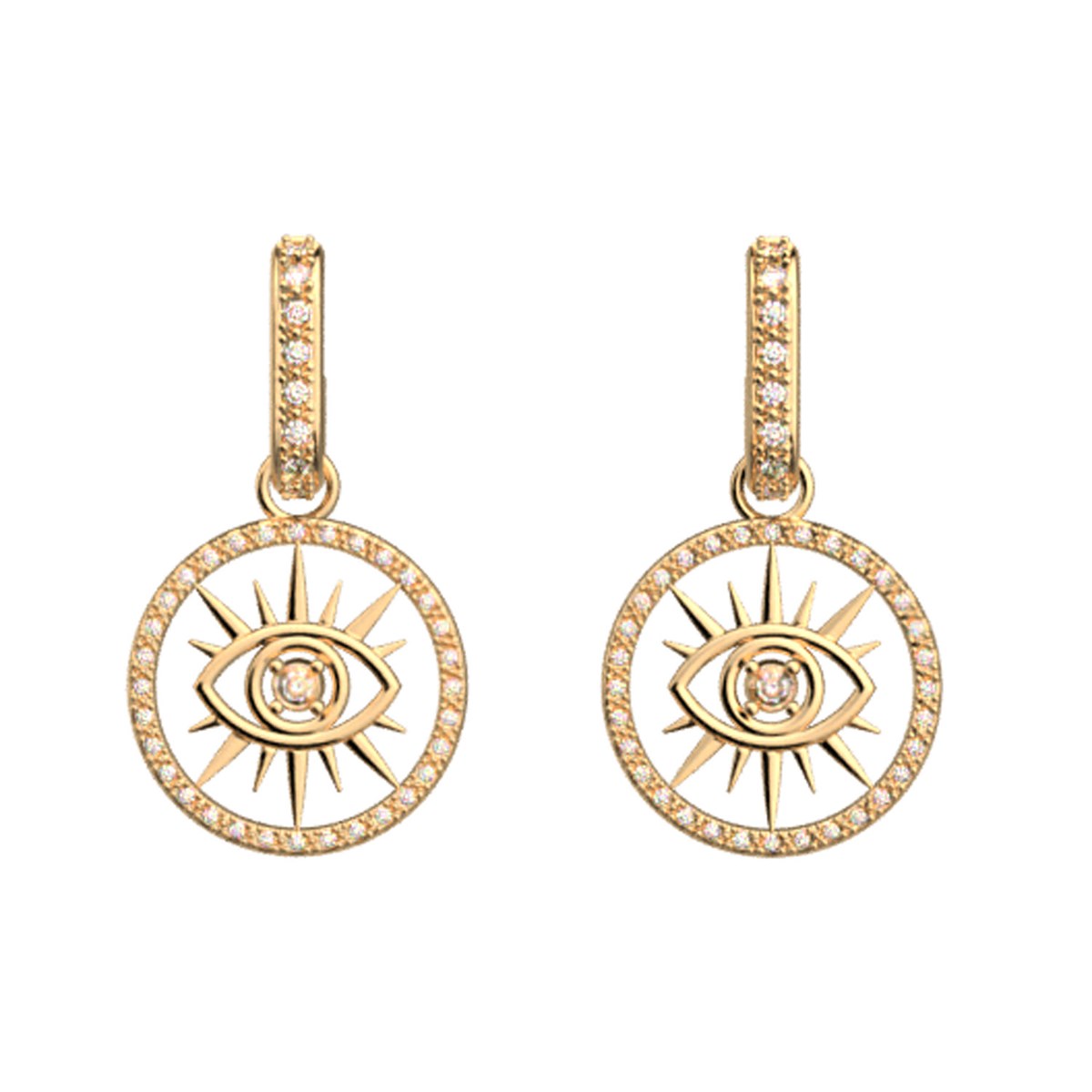 Boucles d'oreilles Les Georgettes Oeil dorées 16mmCollection Les Précieuses