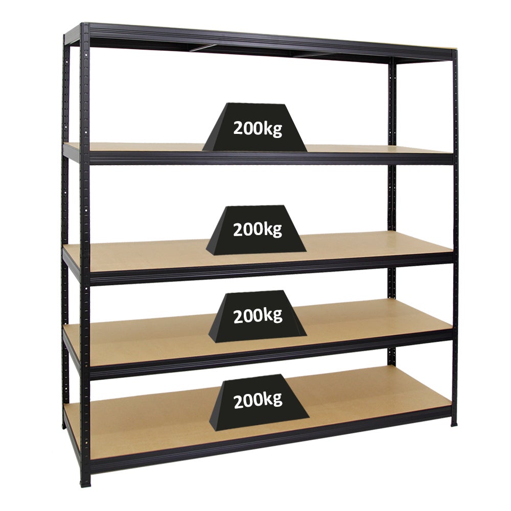 PROREGAL Heavy-Duty stellingkast Giant Elephant HxBxD 180 x 180 x 60 cm Draagvermogen 200 kg Zwart