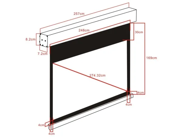 Multibrackets M Motorized Projection Screen Black Edition - Projektionsskærm - loftsmonterbar - motoriseret - 108