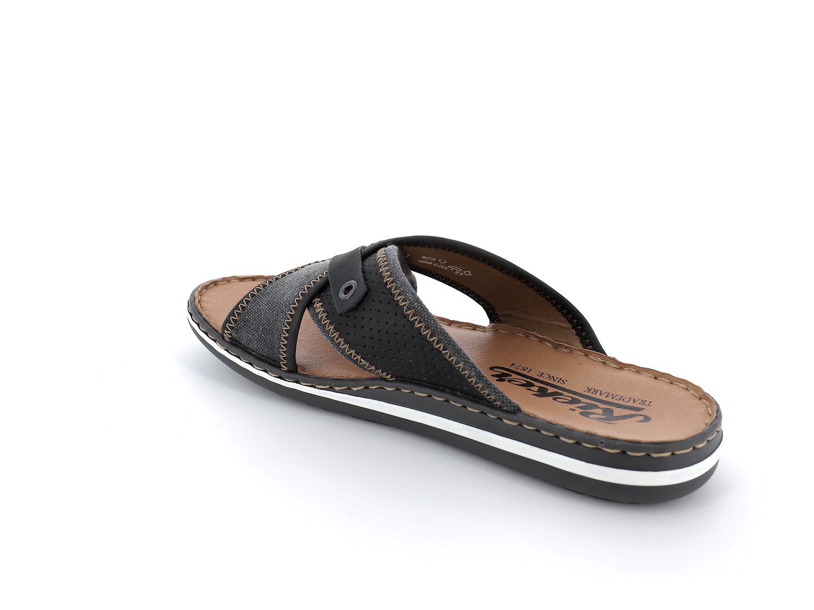 Rieker-21064 Textile Noir Gris