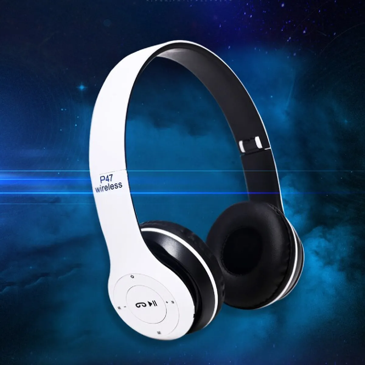 Universal Casque Bluetooth Musique Pliable Blanc