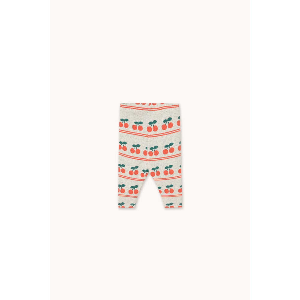 Køb TinyCottons Light Cream Cherry Pattern Rib Baby Leggings