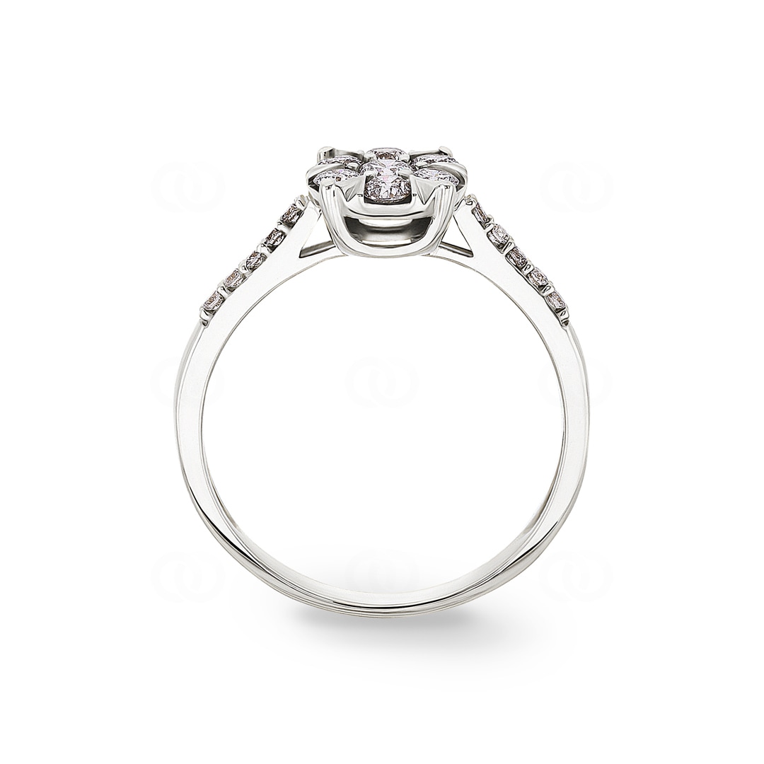 0.49 Karat Diamanten Verlobungsring 750/18 K Weissgold