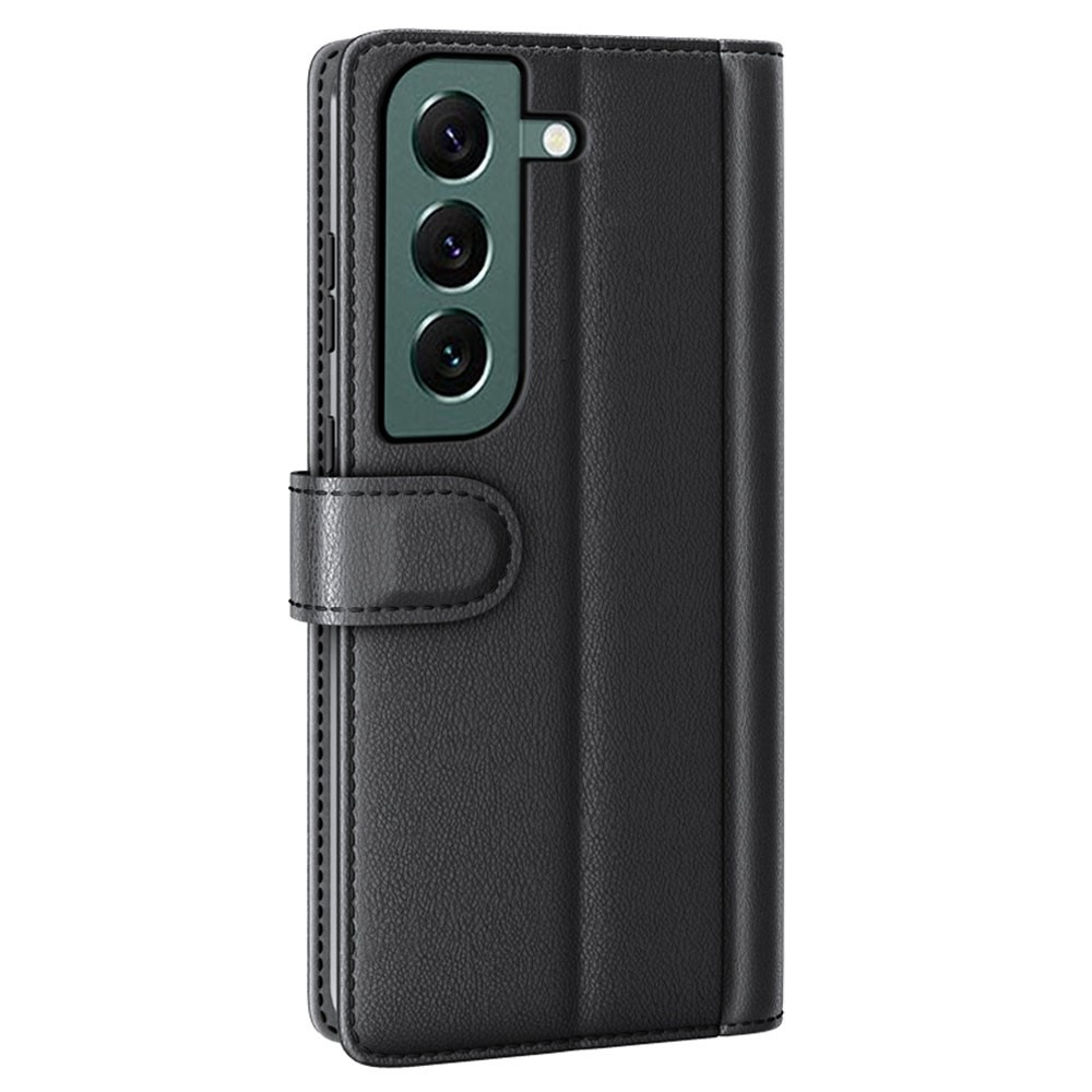 Samsung Galaxy S23  Plus 5G Echtleder Tasche Flip Cover mit Kartenfächer - Schwarz