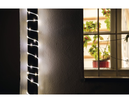 Konstsmide 10m LED-lichtbuis, warm wit licht, op batterijen