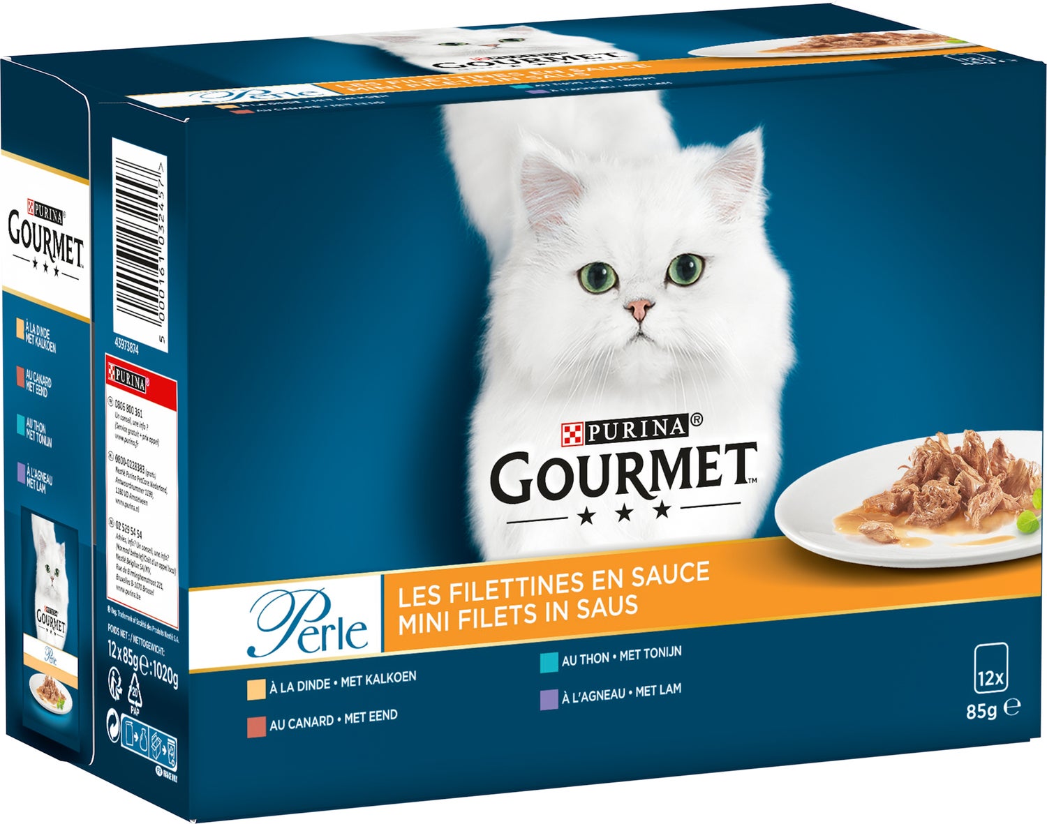 Gourmet kattenvoer Perle Mini Filets in saus mix 85 g 12 stuks