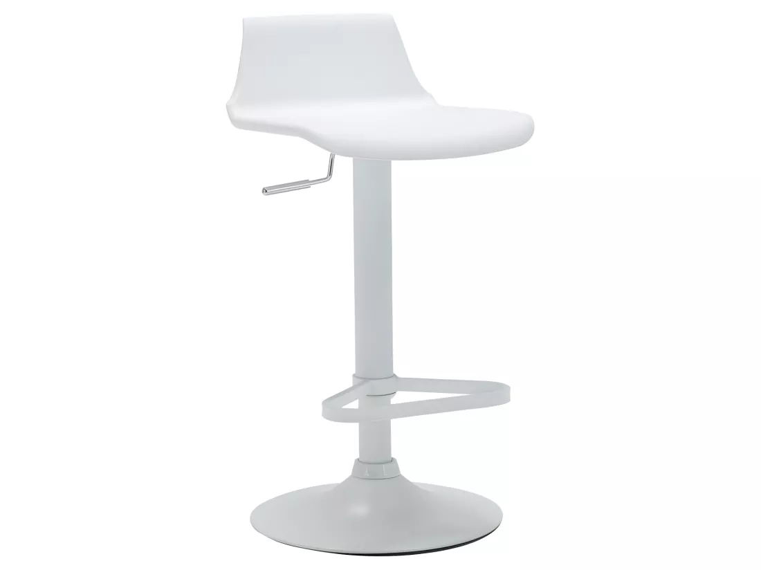 Tabouret de bar - Polypropylène - Hauteur réglable - Coloris blanc - CALAS