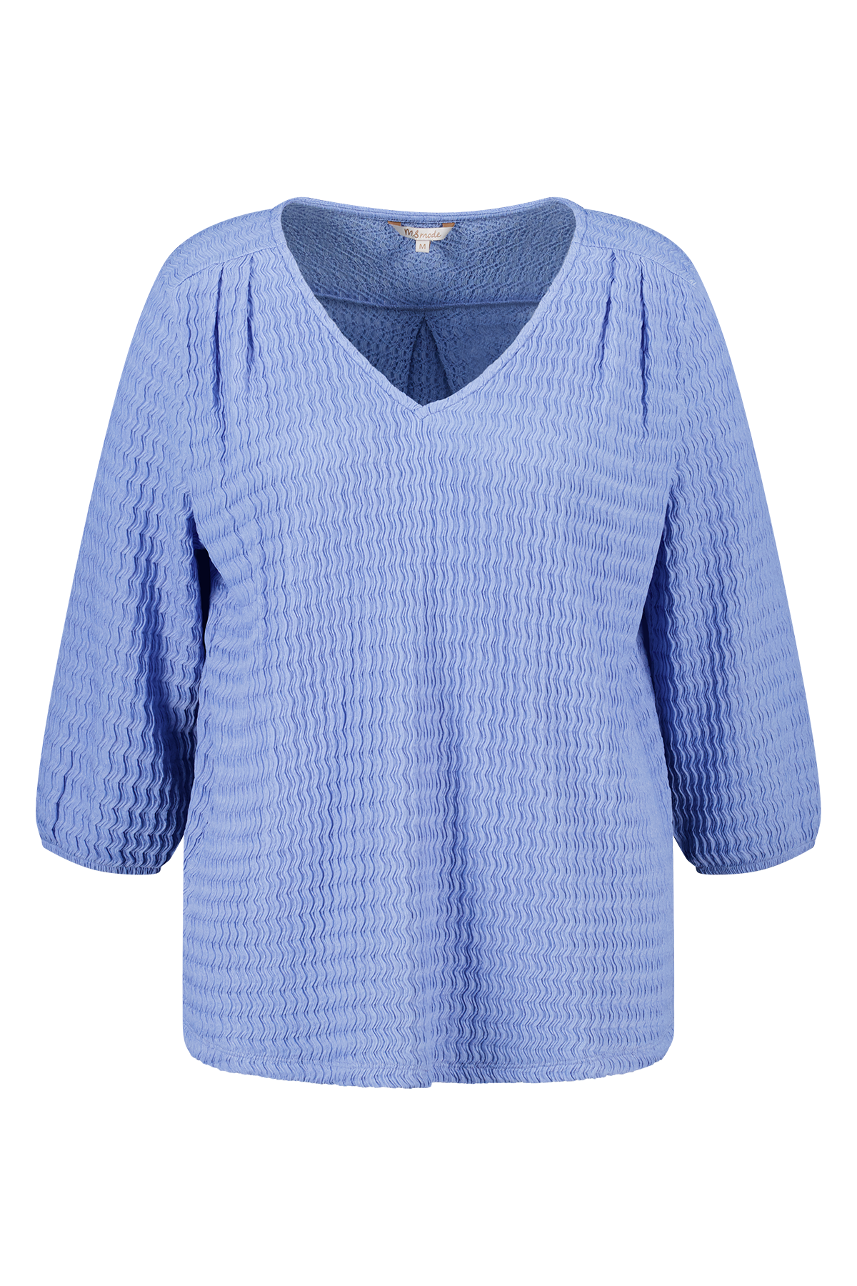 Top met structuur stof blauw