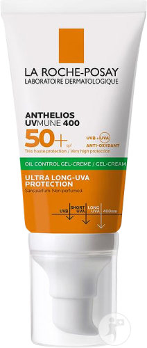La Roche-Posay Anthelios UVmune 400 Oil Control Gel-Crème IP50+ Sans Parfum Tube Avec Pompe 50ml