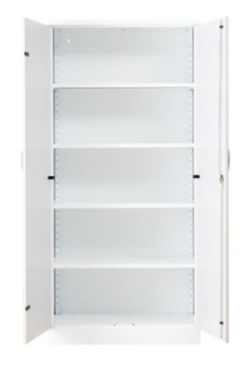 PROREGAL Beetle archiefkast met 4 legplanken, afmetingen (H x B x D): 195 x 92 x 42 cm, wit & grijs