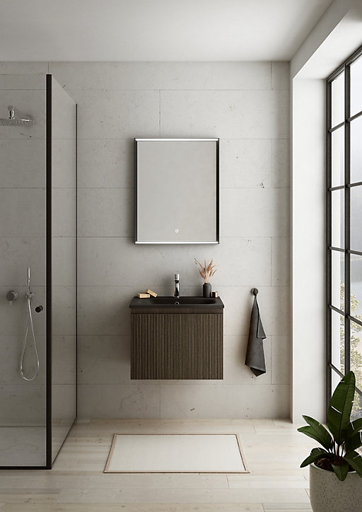 Meuble sous vasque finition Noyer 60 cm Pura