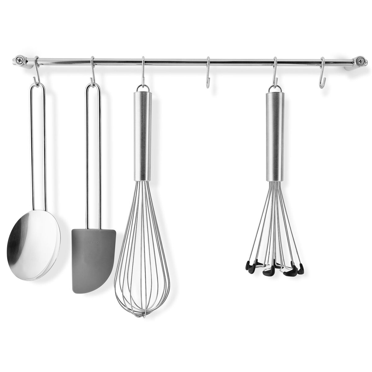Kjøkkenstang med S-kroker 40 cm, rustfritt stål