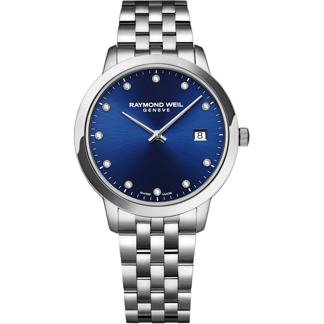 Raymond Weil Toccata Diamond Silber / Blau Ø 34mm