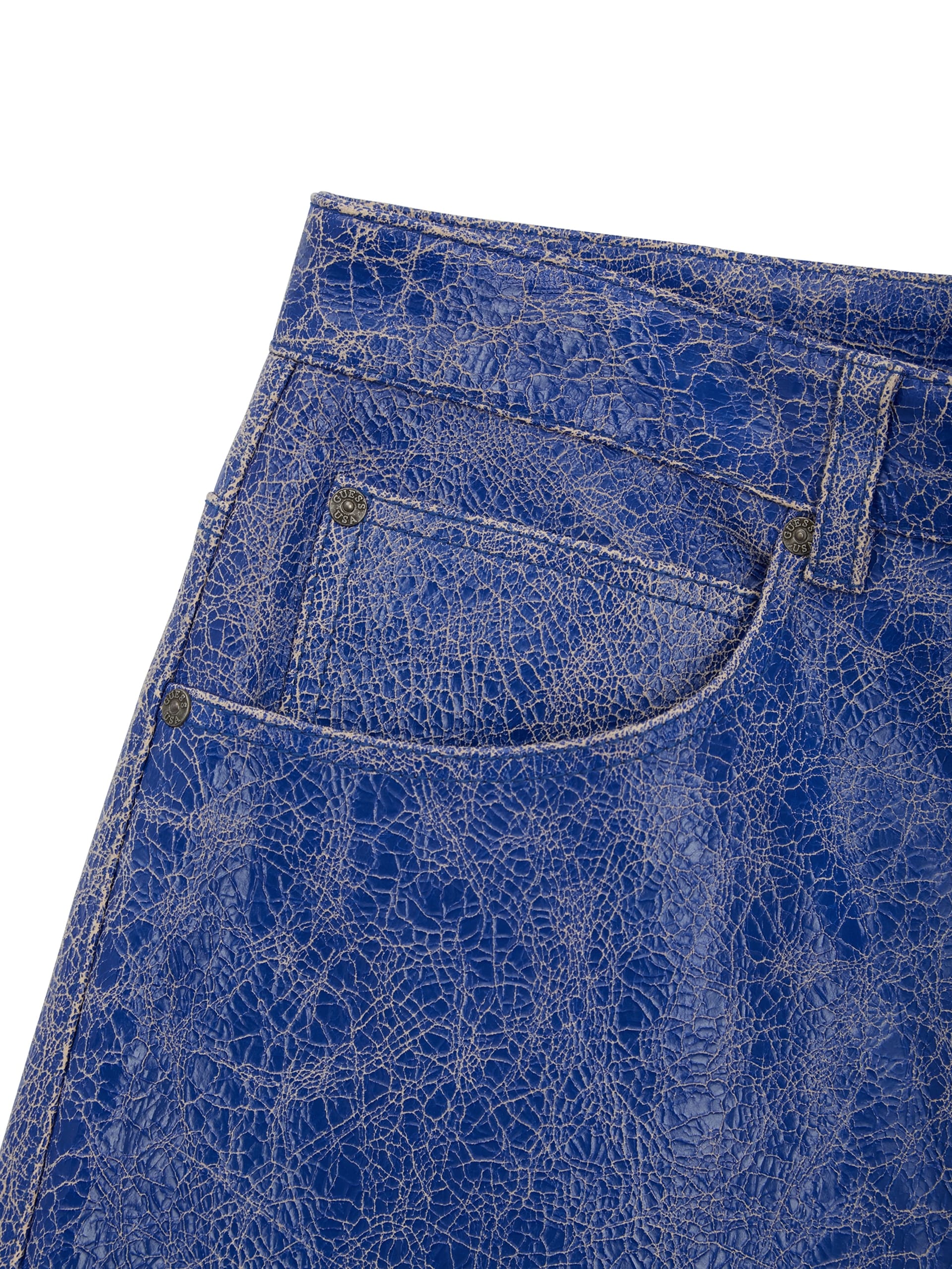 Shorts de couro rachado