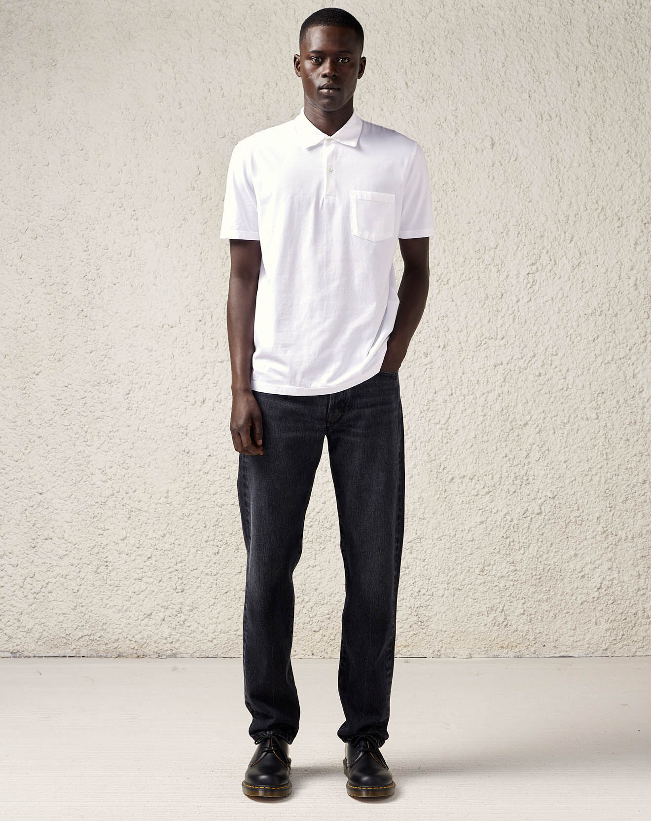 Bellerose Jean droit en Toile de coton organique Pierce noir