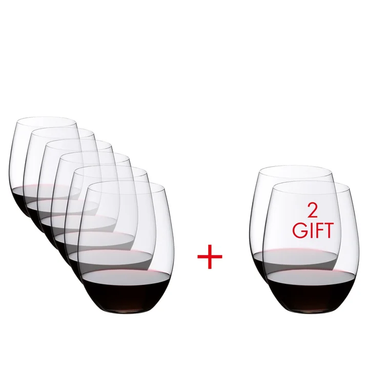 Riedel - O Wine Weingläser, Cabernet / Merlot, transparent, 600 ml (6 2 gratis)