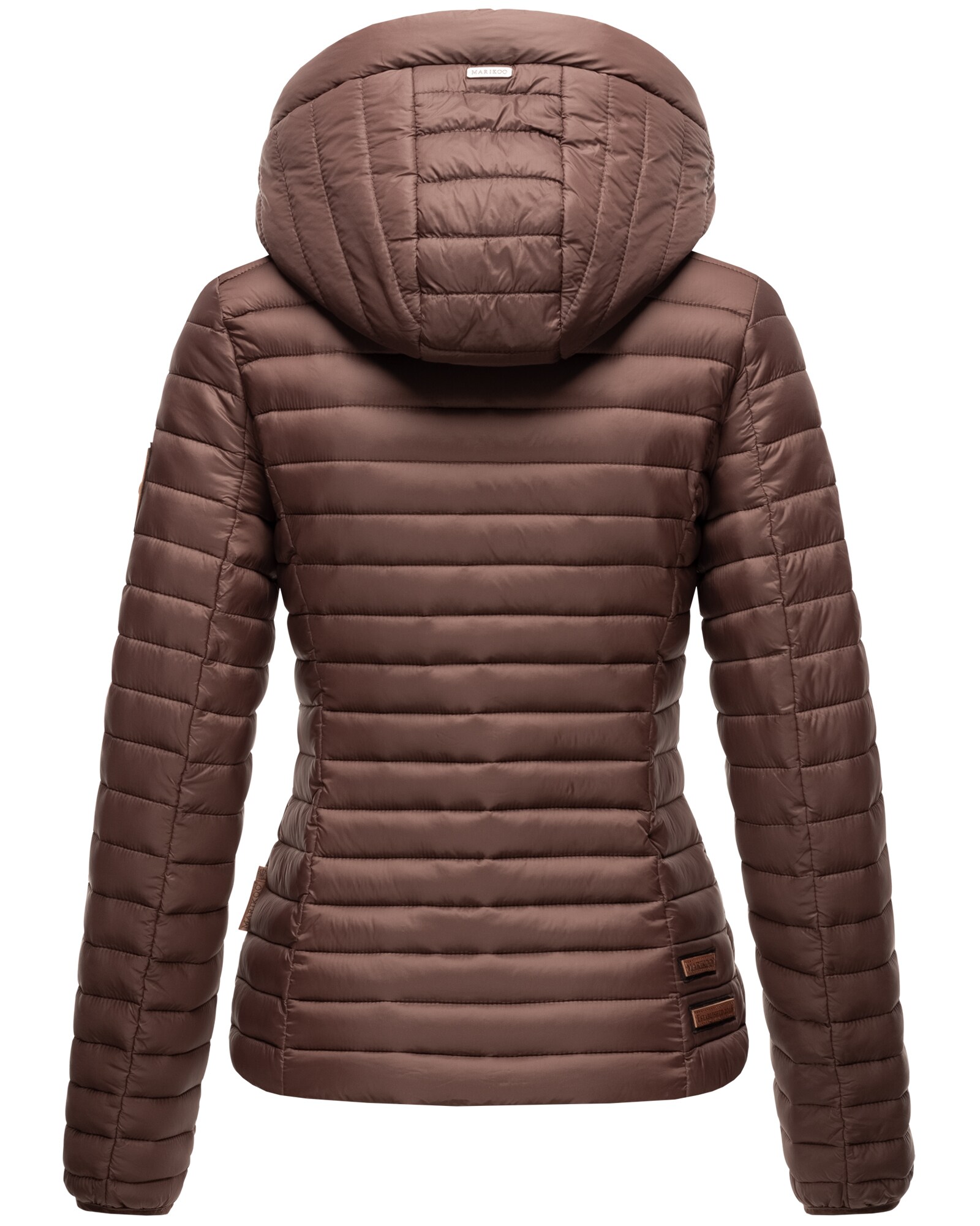 MARIKOO Damen Stylische Steppjacke Übergangsjacke mit abnehmbarer Kapuze Löwenbaby