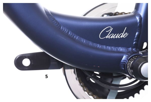 Vélo de Ville Électrique Mixte Bicyklet Claude Shimano Tourney 7V 500 Wh 700 mm Bleu Nuit Mat Marron - Produit Reconditionné
