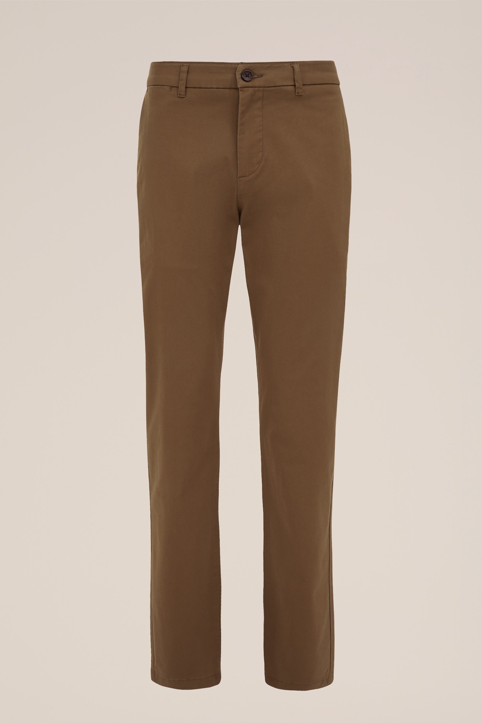 slim fit chino met stretch Fundamentals Roestbruin