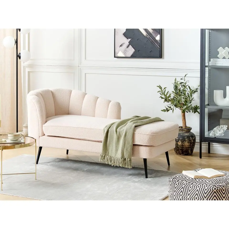 ALLIER - Chaise longue - Beige - Linkerzijde - Bouclé