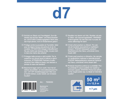Afdekfolie Basic D7 transparant 4 x 12,5m