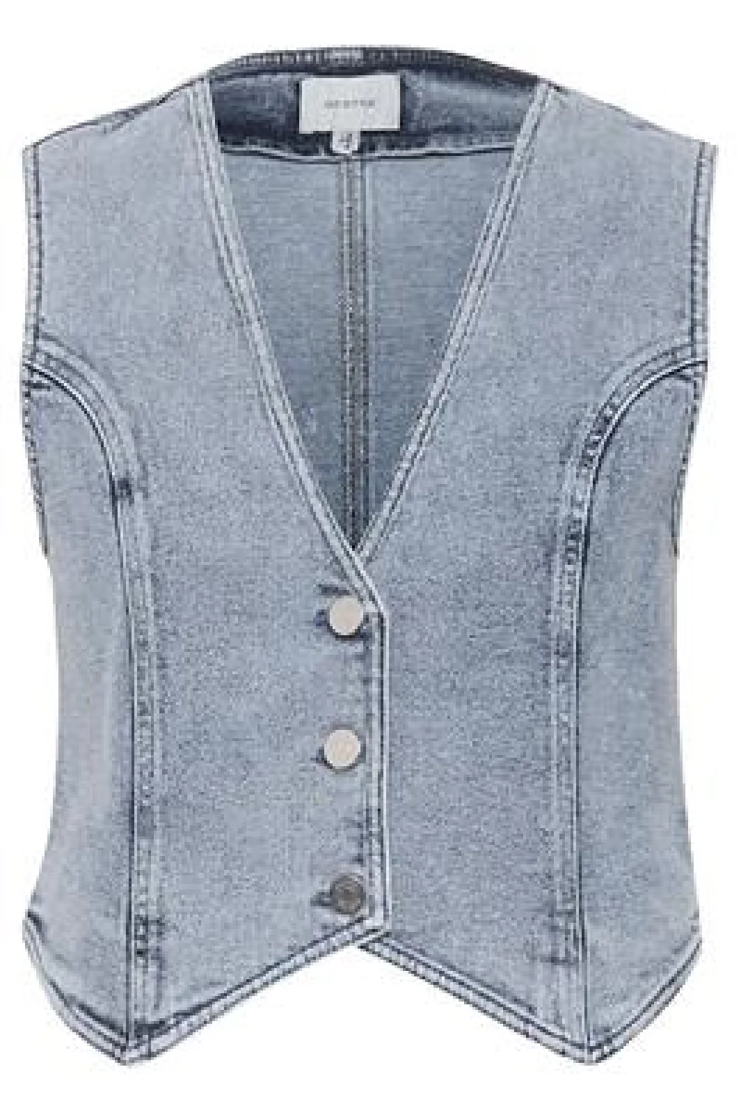 Gestuz SiwGZ short waistcoat light blue washed