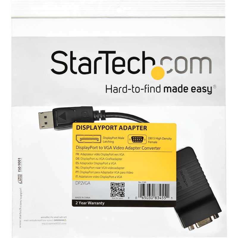 StarTech.com Adaptateur Vidéo DisplayPort vers VGA - Convertisseur DP - 1920x1200