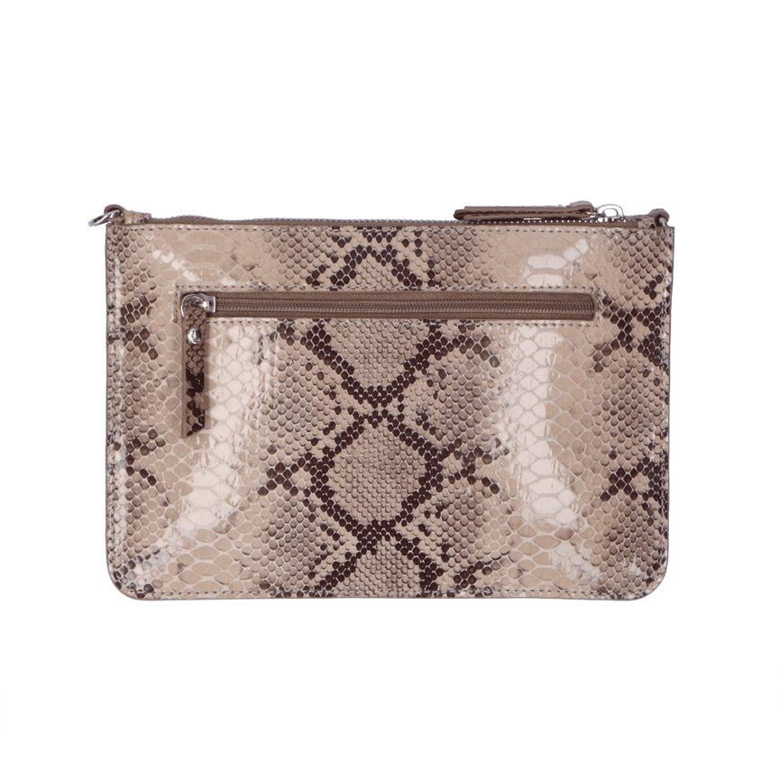 By LouLou Crossbody Clutch Serpentes Beige Silver