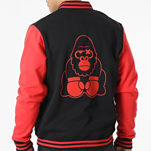 Veste Teddy Gorille Noir Rouge