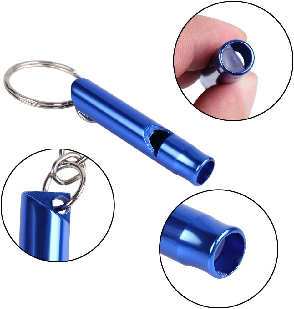 Aluminium Notfall Pfeife (ca. 120 dB) Trillerpfeife Taschenalarm mit Schlüsselanhänger - Silber