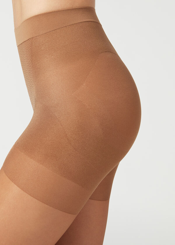 Meia-calça transparente modeladora de 15 deniers