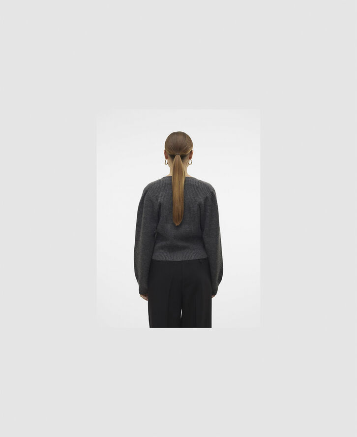 Vero Moda VMMAY LS V-NECK KNIT CARDIGAN VMA Dark grey melange