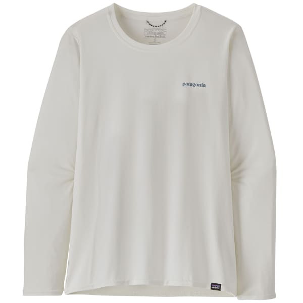 T-shirt randonnée PATAGONIA W'S L/S CAP COOL DAILY GRAPHIC SHIRT WATERS BOARDSHORT LOGO LIGHT PLUME GREY: WHITE