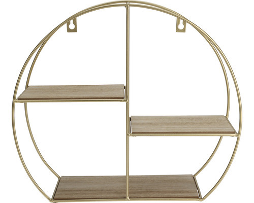 Metalen wandplank, goud, 37x35 cm