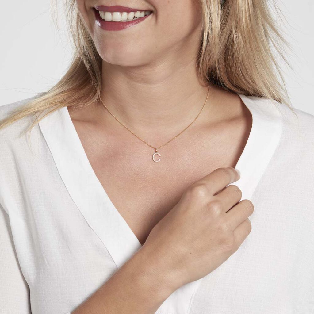 Pendentif Klementine Or Jaune Oxyde De Zirconium