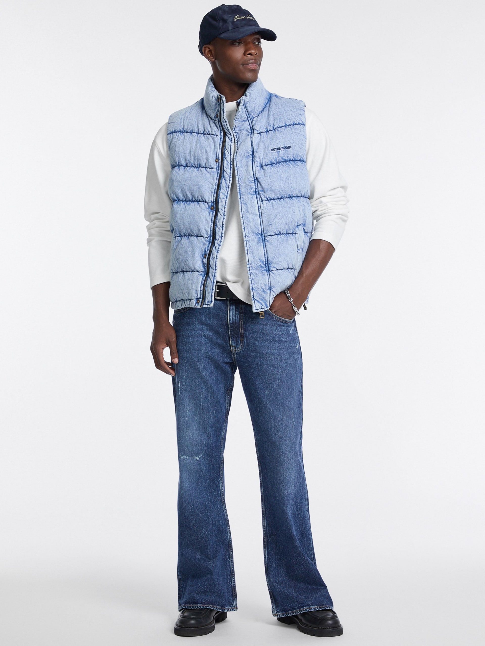 Colete acolchoado de jeans