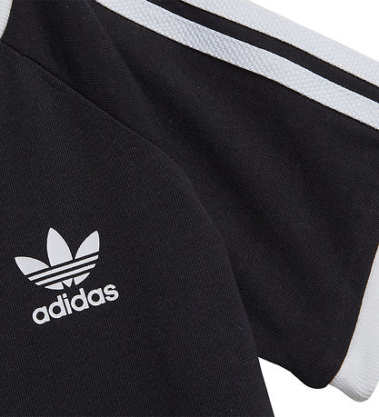 adidas Originals T-Shirt - 3 Streifen - Schwarz/Weiß