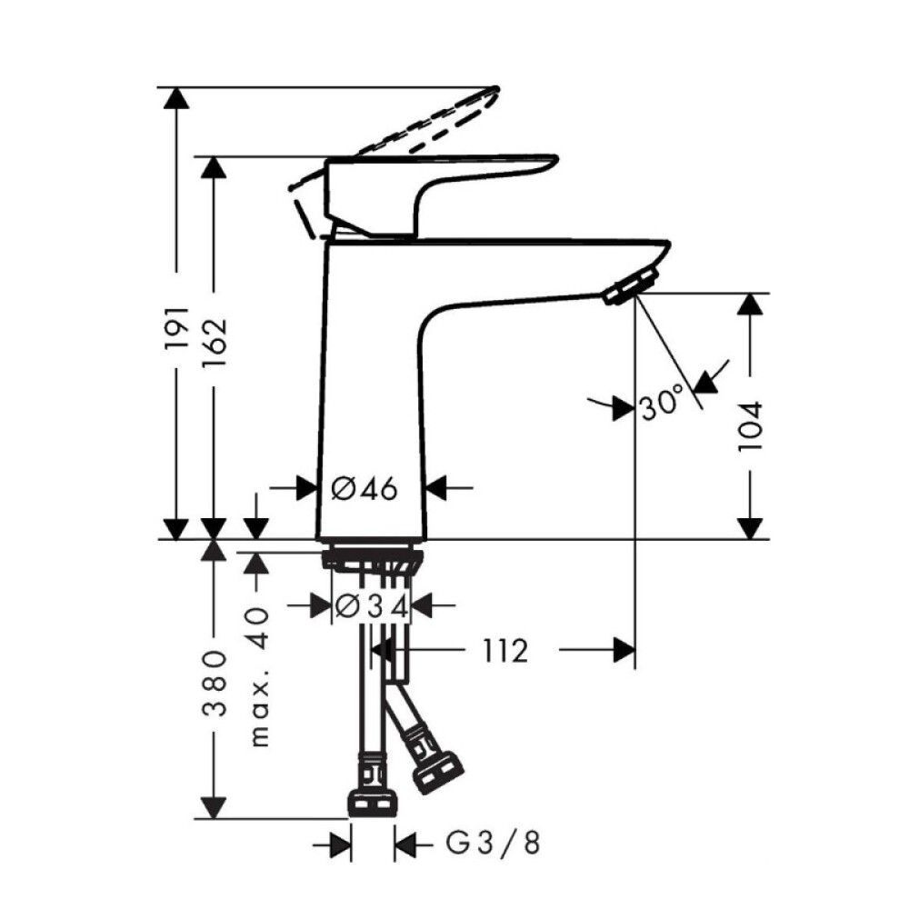 SERVANTBATTERI HANSGROHE TALIS E 1-GREPS 110 GULL
